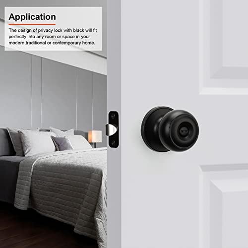 HaidmsOil Rubbed Bronze Door Knobs 4-Piece Keyless Privacy Door Set