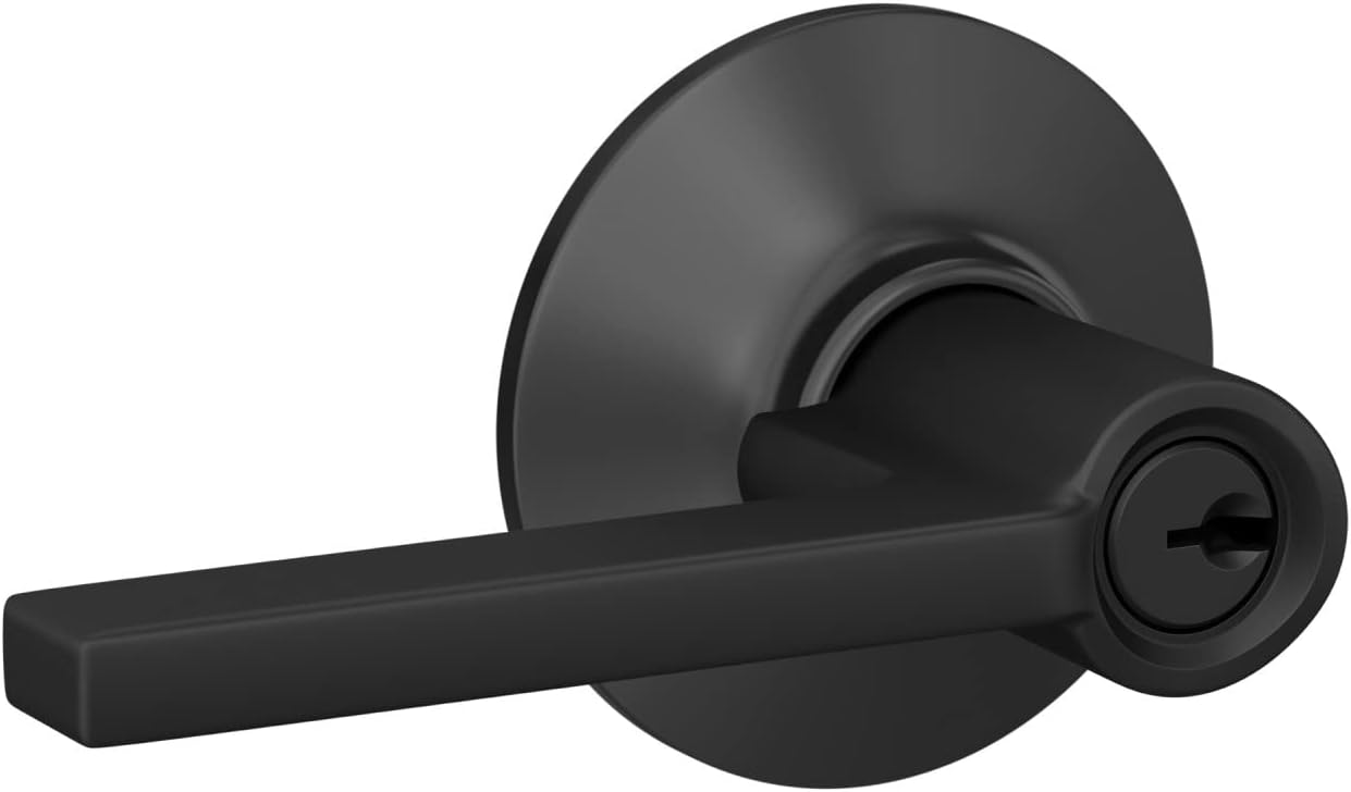 Schlag F51 V LAT Door Lever Matte Black Keyed Entry Lock Solution