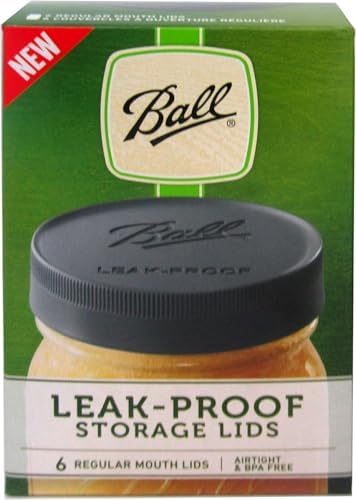 Ball Leak-Proof Plastic Lids for Glass Mason Jars Pack of 6