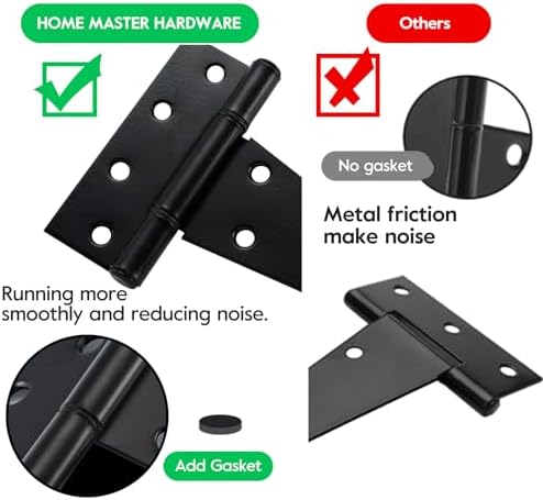 6 Inch T-Strap Gate Hinges Heavy Duty for Outdoor Use