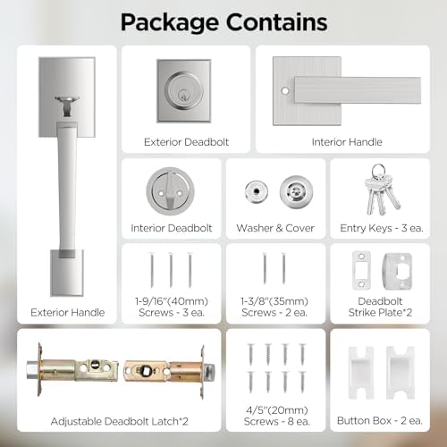 Secure Front Door Entry Set with SATIN NICKEL finish