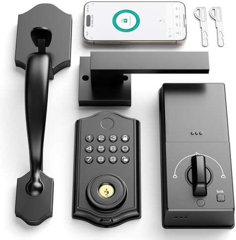 Leecici Smart Door Lock Set - Front Door with Keyless Entry Black