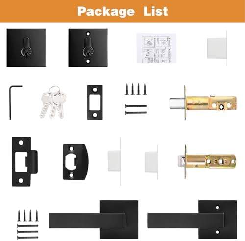Probrico Exterior Door Lockset with Matte Black
