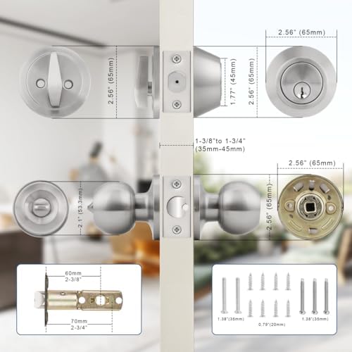 Professional Outdoor Door Knob Set Keyed Alike 4-Pack