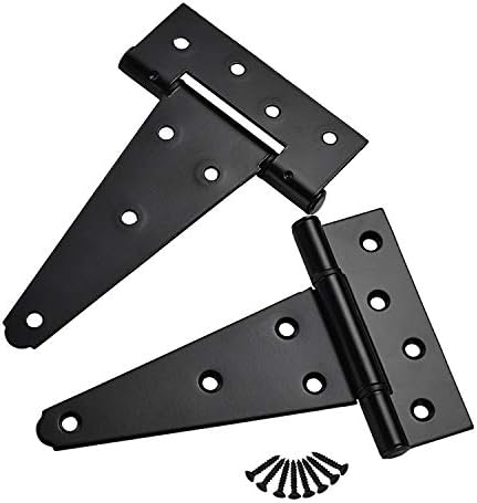 Sankins 6-Inch T-Strap Hinges Heavy Duty for sheds yards barns