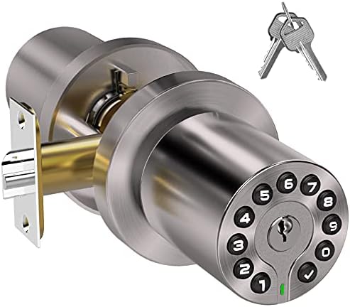 Keypad Door Knob with Keyless Entry 50 User Code Easy to Install