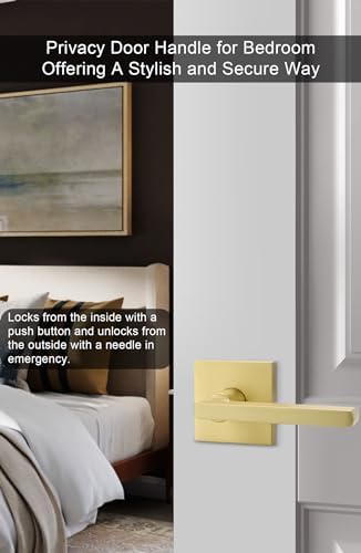 GoldenWarm Best Quality Gold Interior Door Handle with Privacy
