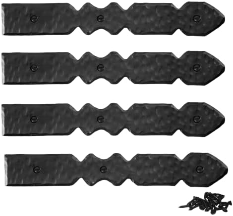 Handcrafted 4-Piece Black Faux Strap Hinges for Farmhouse Carriage Doors