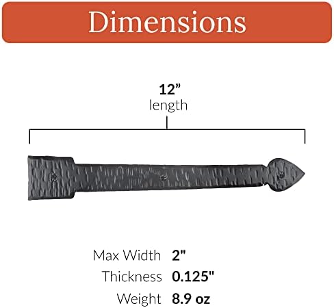 2-Pack Black Faux Strap Hinges
