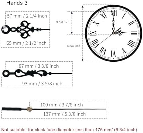 EMOON Precision Clock Kit Compact Mechanism 3-Piece Set DIY Repair