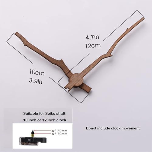 Black walnut wooden clock hands with copper bushing