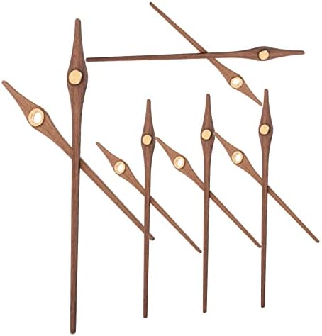 5-Piece Black Walnut Brass Clock Hands Kit for DIY Clocks
