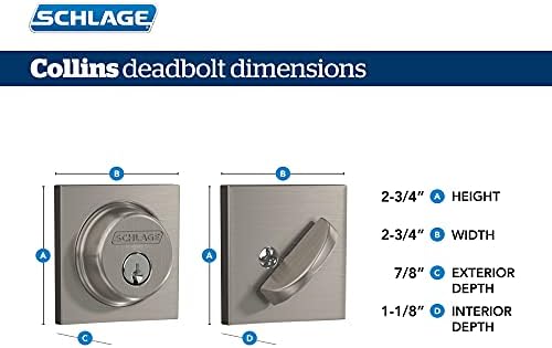 Schlage B60 N COL 622 Deadbolt with Collins Trim Highest Security Matte Black