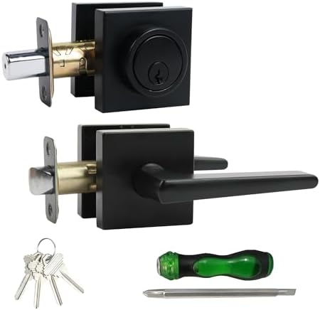 JESSTTI Heavy Duty Door Lock Set with Matte Black Finish