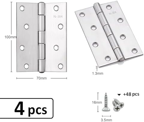 Sturdy Stainless Steel Door Hinges 48 PCS 4 Inch