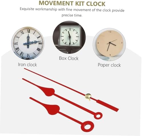 Red Silent Quartz Elegant Home Clock Hands Movement Set Easy to Install