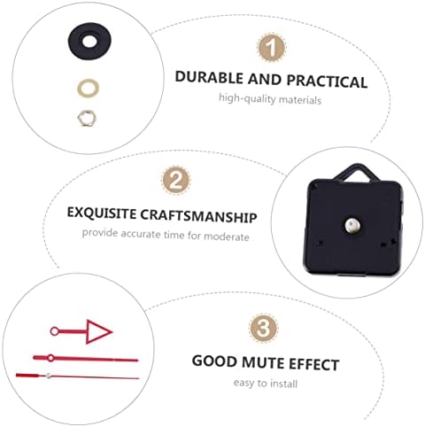 Veemoon Red Clock Hands and Mechanism Kit for DIY