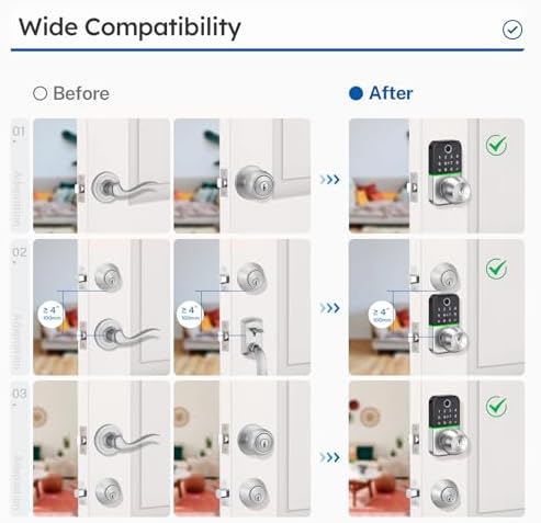 Smart Door Lock with fingerprint app entry weather-resistant