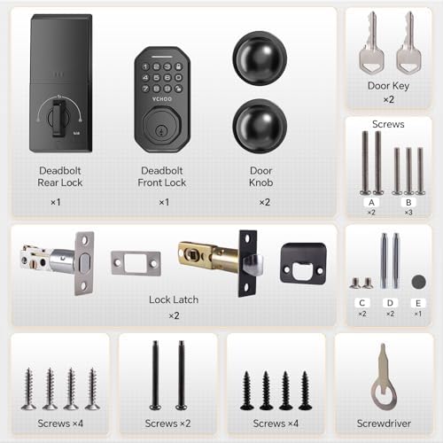 Keyless Entry Door Lock with Handle for Smart Security