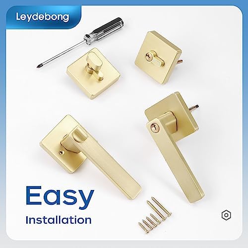 5-Pack Gold-Plated Door Handles Set