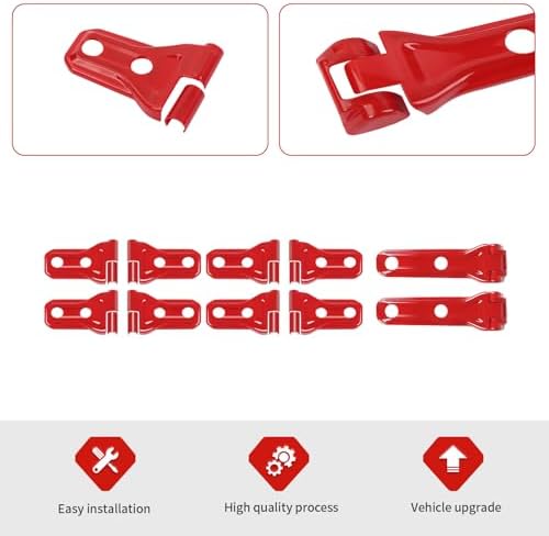 Jimen Fit Jeep Wrangler Door Hinge Cover Red 2018-2024