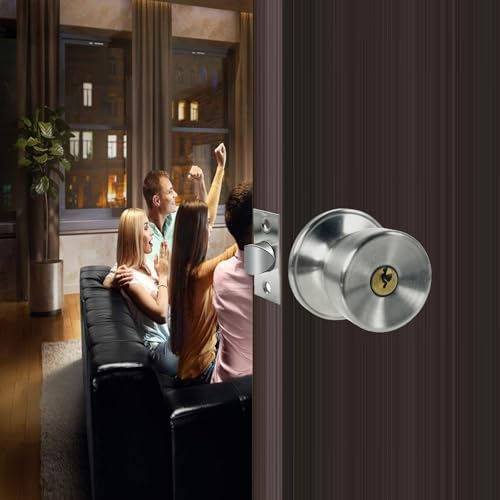 JOKO Stainless Steel Keyed Door knob and Lock Combo Set