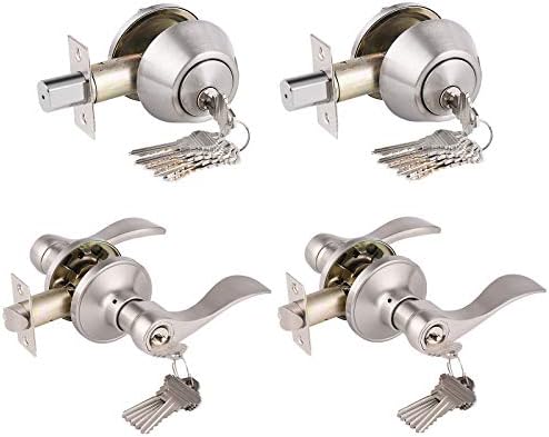 Gobrico satin nickel keyed-alike lever set for doors