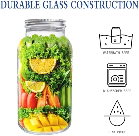 Perfect Canning Storage Preserve with ElegantTime 128 oz Mason Jars