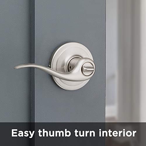 Kwikset Tustin Door Handle with Lock Privacy Microban Easy Install