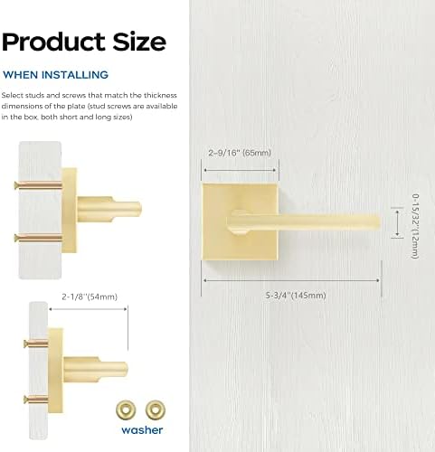 10-Piece Set of Leydebong Dummy Door Handles in Satin Brass