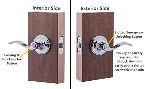 Copper Creek Waverly Door Lever Polished Stainless Side-Opening Secure