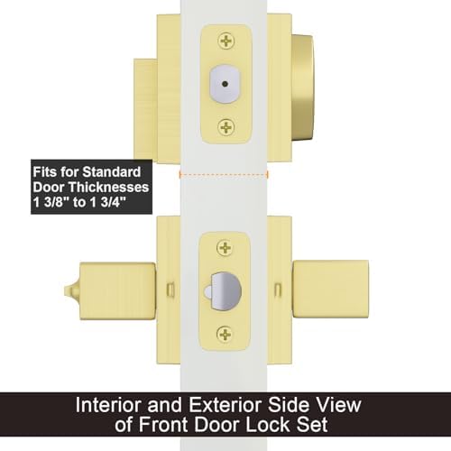 Haidms Gold Exterior Door Lock Set with Deadbolt