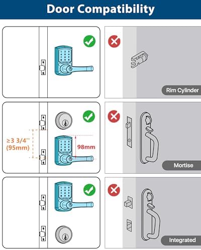 HIDALIFE Keyless Entry Door Lock with Handle Matte Black