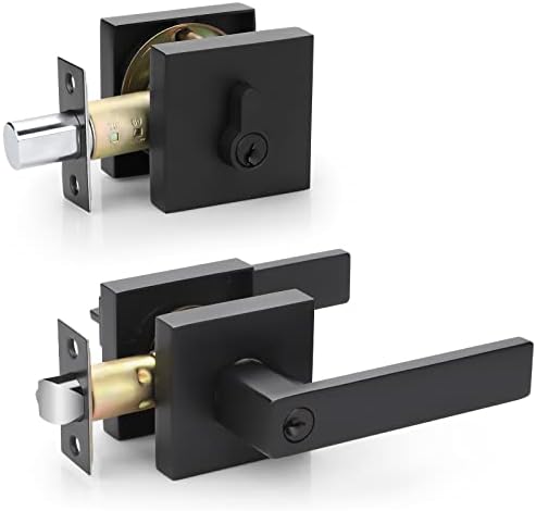 EHomeWare 2 Set Entry Lever Door Handle Deadbolt Lock Set