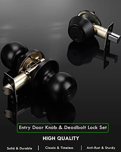 Versatile 4-Pack Door Knob Deadbolt Set with Black Finish