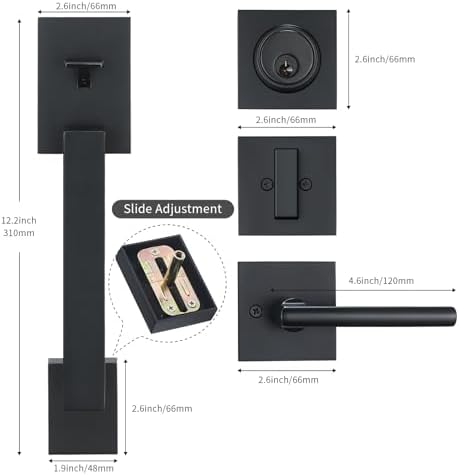Modern Matte-Black Entry Door Handle