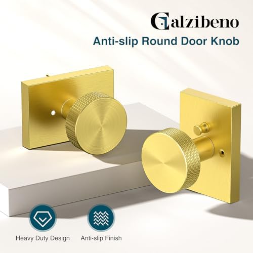 Gold Door Knob Anti-Slip Sturdy Easy Install