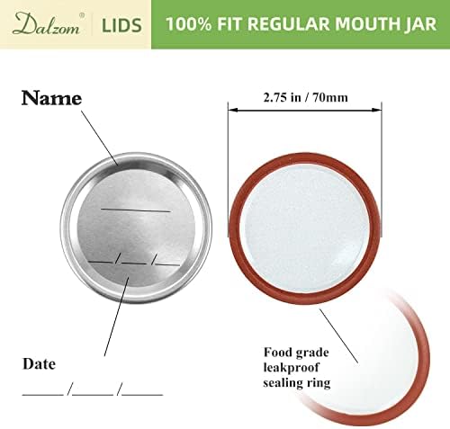 Canning Lids with Rings for Mason Jars 48-Piece Set