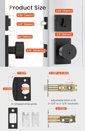 Haidms Black Door Lock Set 10-Pack