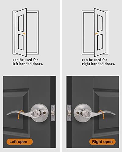 Secure Front Door Lock Set with Reversible Levers