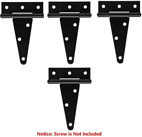 NIDAYE 4Pack 4 Inch T Strap Door Hinges Heavy Duty Shed Gates