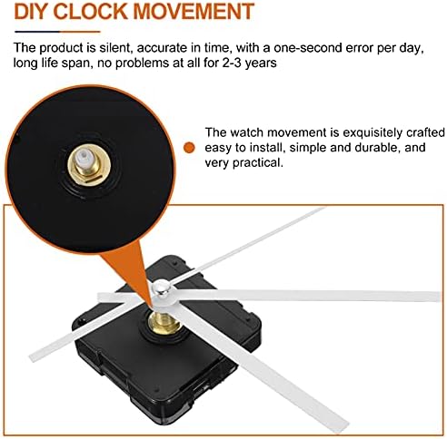 Non-Ticking Clock Movement Kit for DIY Repair - Black