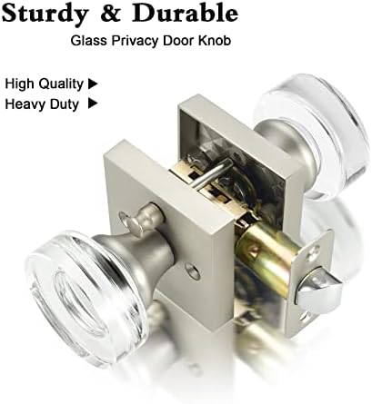 Safety First Glass Door Knobs - Emergency Release with Satin Nickel