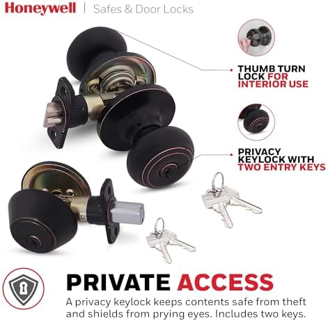 Secure Front Door with Honeywell Door Knobs Deadbolt Set