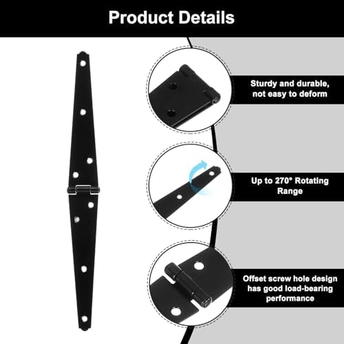 4Pcs 6 Inch Shed Door Hinges Heavy Duty Gate Hinge
