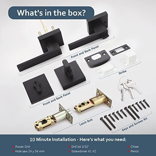 EHomeWare 2 Set Entry Lever Door Handle Deadbolt Lock Set