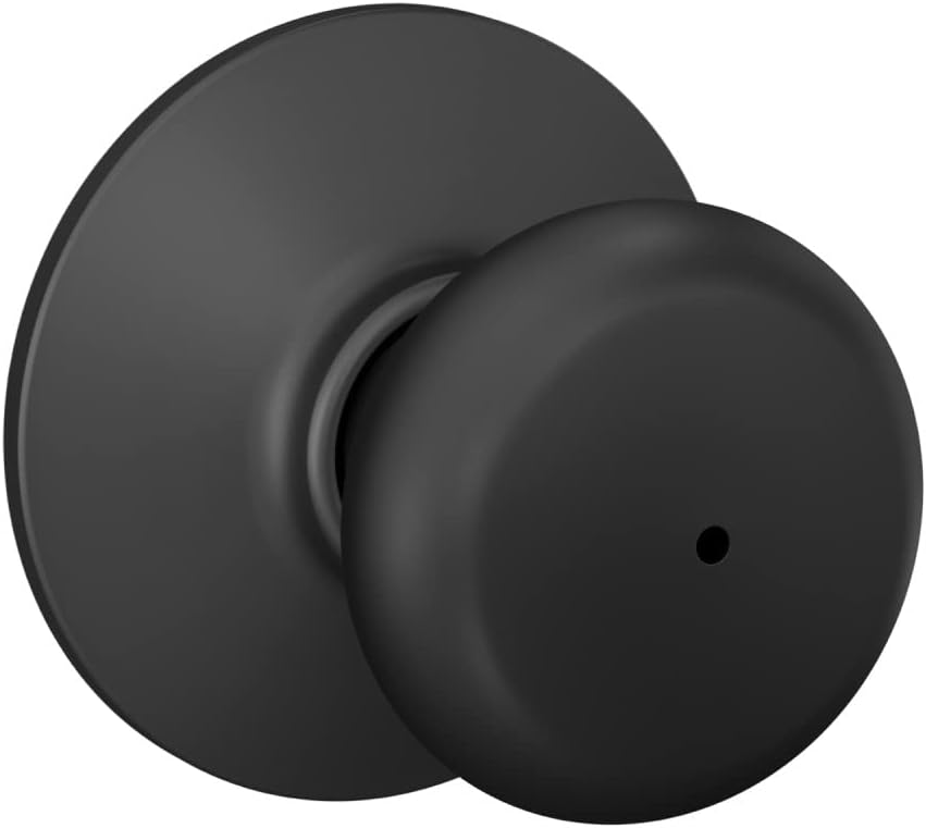 Schlage F40 PLY Door Knob Privacy Lock Matte Black