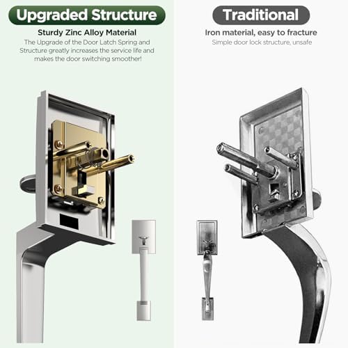 Secure Front Door Entry Set with SATIN NICKEL finish