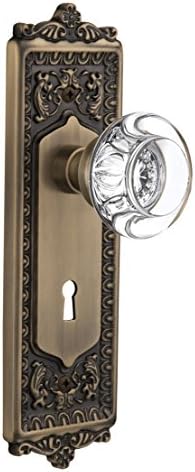 Antique Brass Door Knob Grand Style Door Hardware with Crystal Frame