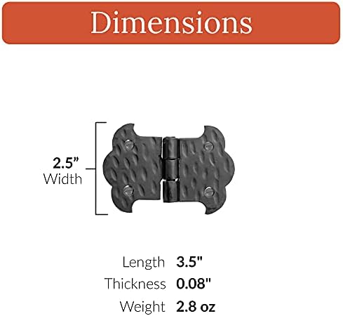 2-Pack Black Wrought Iron Door Hinges